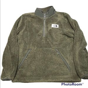 North Face Mens Sherpa Pullover Size Medium Green